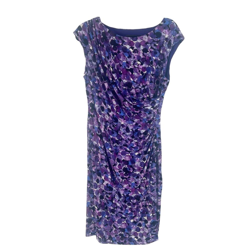 Connected Apparel Abstract Blueberry Dress Size 14
